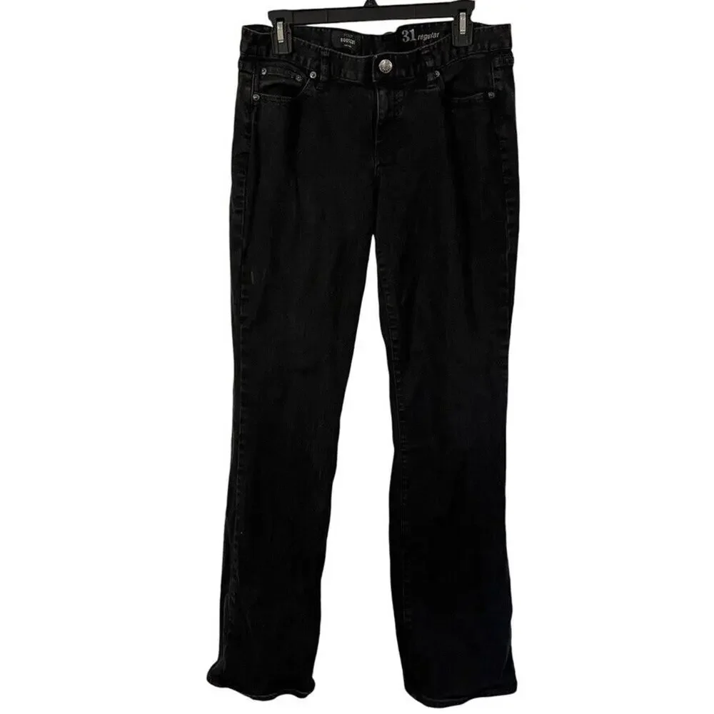 J Crew Womens Bootcut Boot Cut Black Wash Mid Rise Stretch Jeans sz 31 x 32